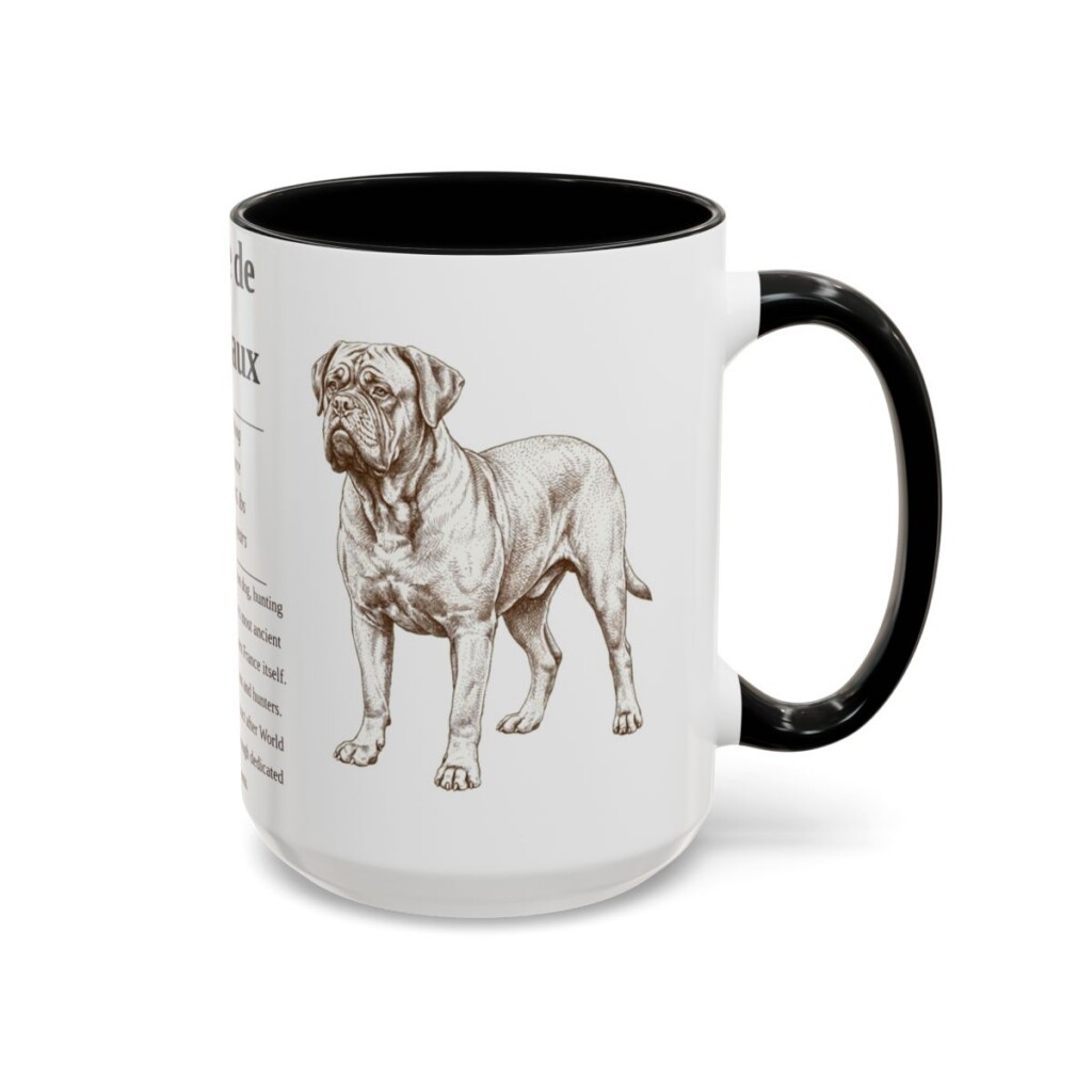 15oz Dogue de Bordeaux Mug, Black, right side view