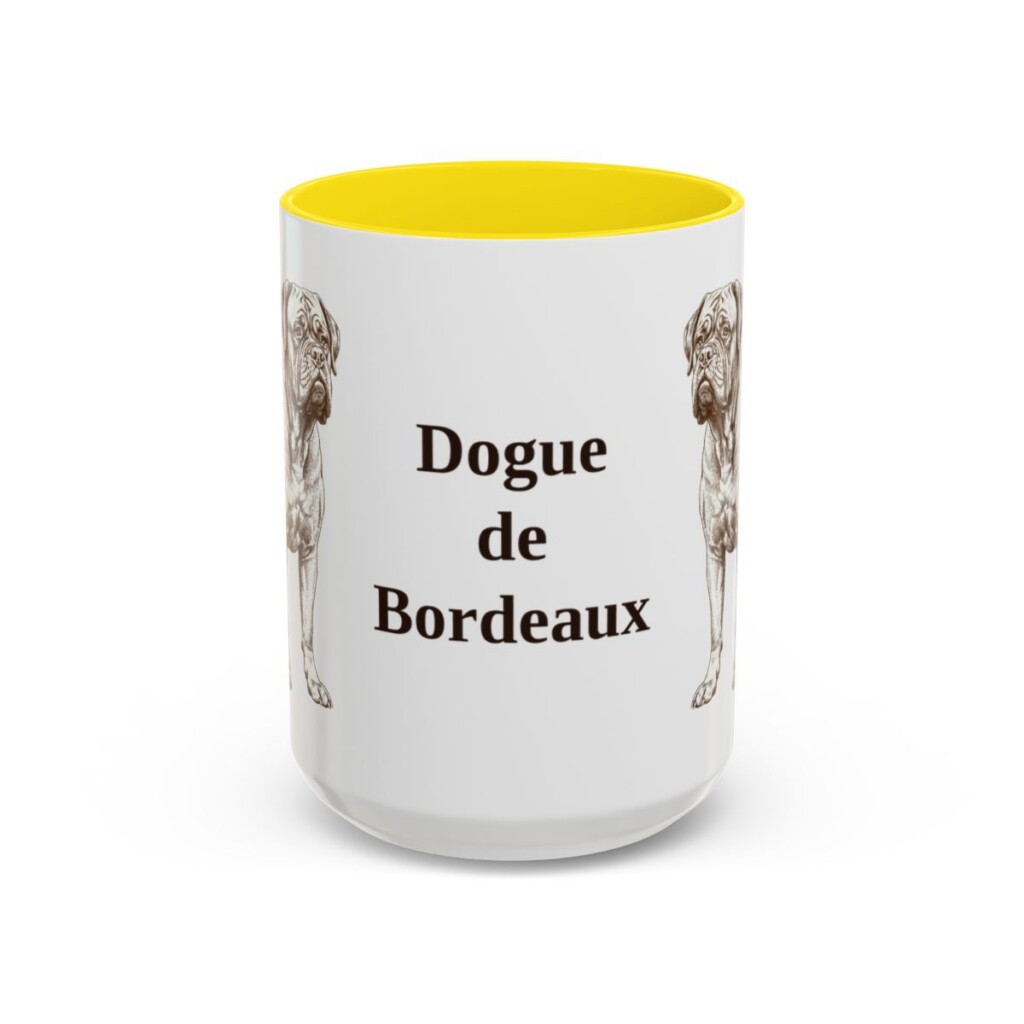 15oz-dogue-de-bordeaux-mug-yellow 15oz Dogue de Bordeaux Mug, Yellow, front view