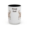 15oz Dorgi Dog Dad Mug, Black, front view
