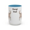 15oz Dorgi Dog Dad Mug, Light Blue, front view