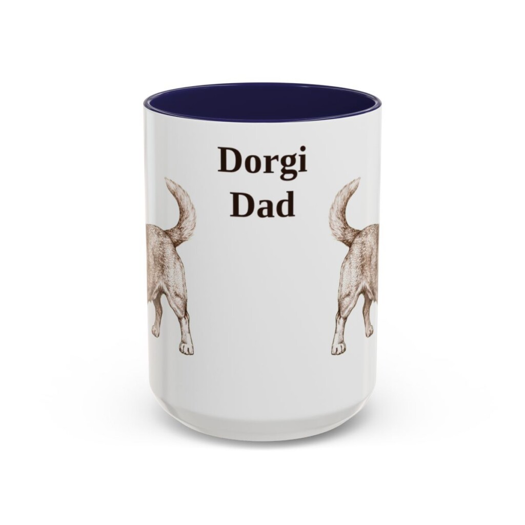 15oz Dorgi Dog Dad Mug, Navy, front view