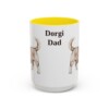 15oz Dorgi Dog Dad Mug, Yellow, front view