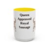 15oz Funny Dorgi Mug, Yellow, front view