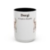 15oz Dorgi Latin Mug, Black, front view