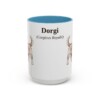 15oz Dorgi Latin Mug, Light Blue, front view