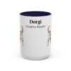 15oz Dorgi Latin Mug, Navy, front view