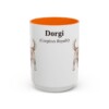 15oz Dorgi Latin Mug, Orange, front view