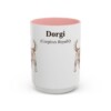 15oz Dorgi Latin Mug, Pink, front view