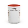 15oz Dorgi Latin Mug, Red, front view