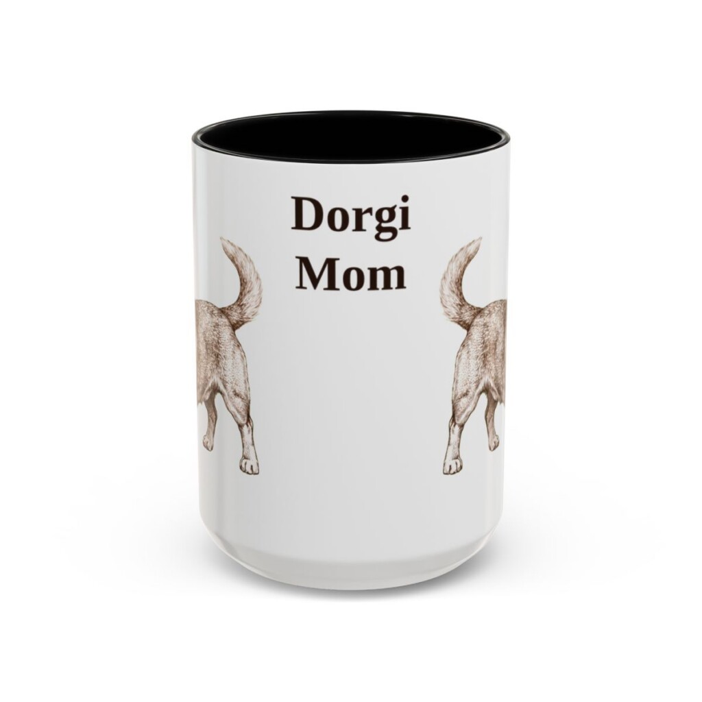 15oz Dorgi Dog Mom Mug, Black, front view