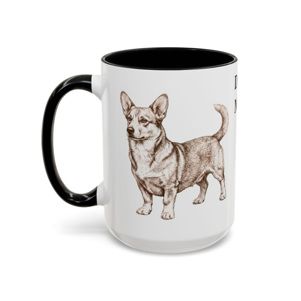 15oz Dorgi Dog Mom Mug, Black, left side view