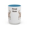 15oz Dorgi Dog Mom Mug, Light Blue, front view