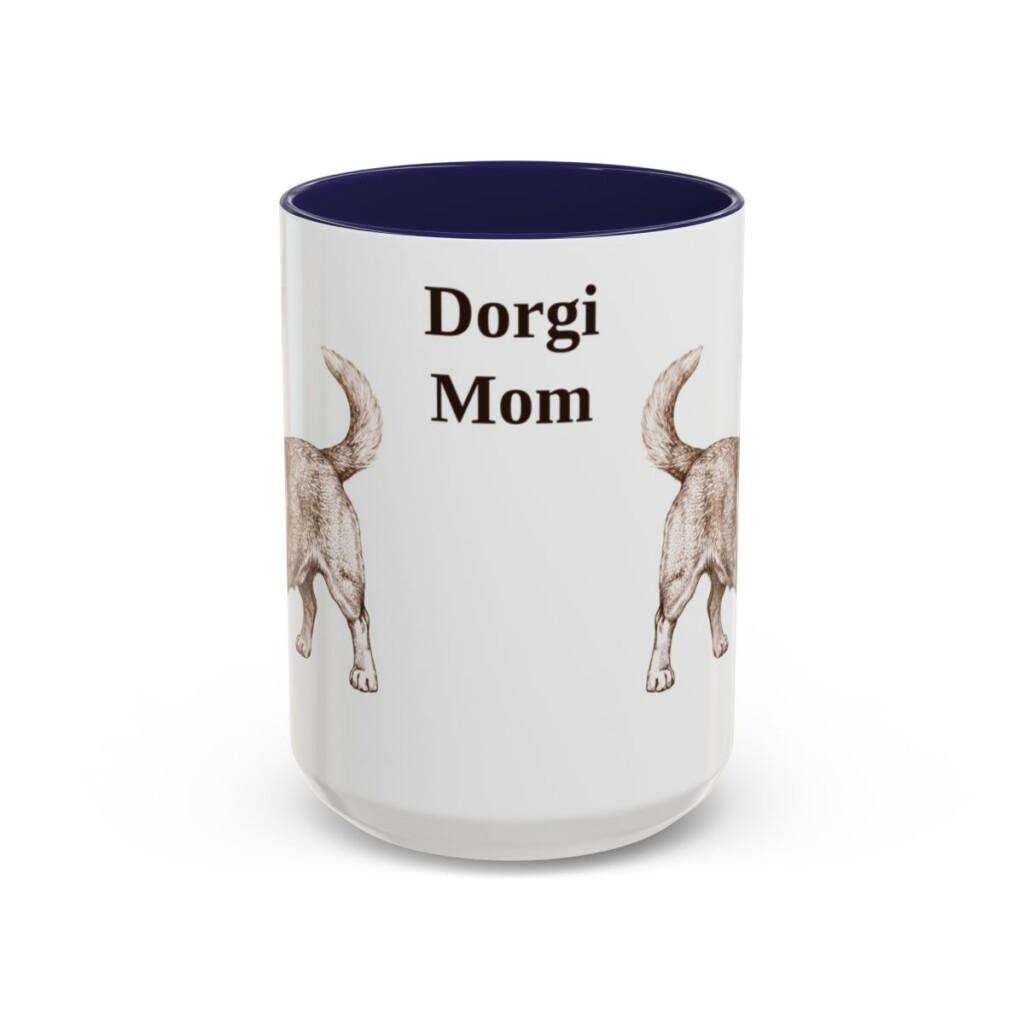 15oz Dorgi Dog Mom Mug, Navy, front view