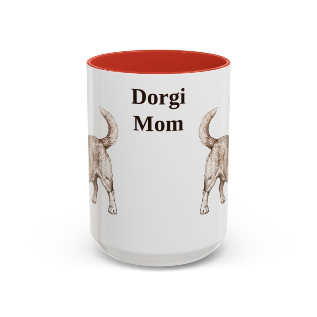 15oz Dorgi Dog Mom Mug, Red, front view