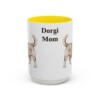 15oz Dorgi Dog Mom Mug, Yellow, front view