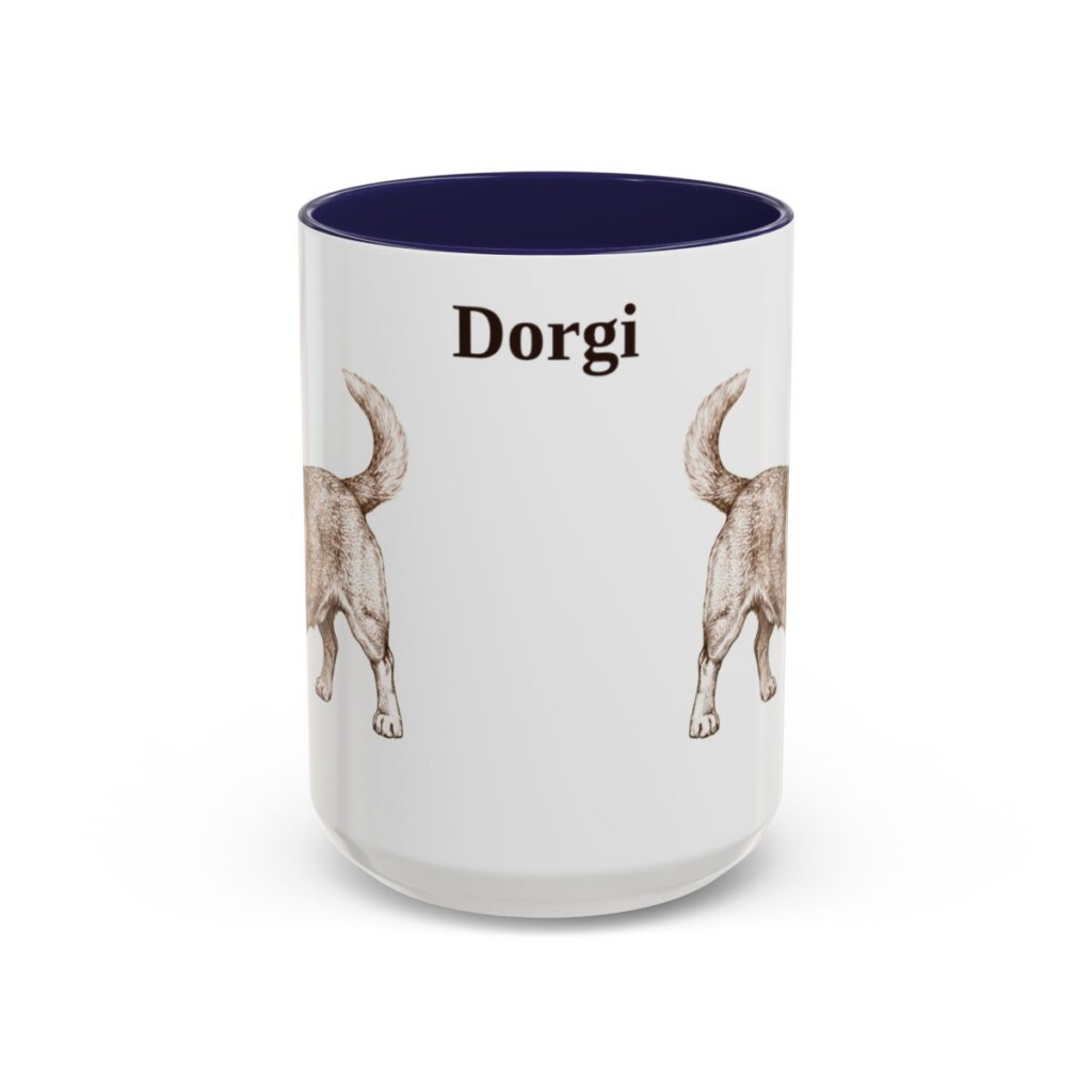 15oz Dorgi Mug, Navy, front view
