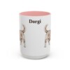 15oz Dorgi Mug, Pink, front view