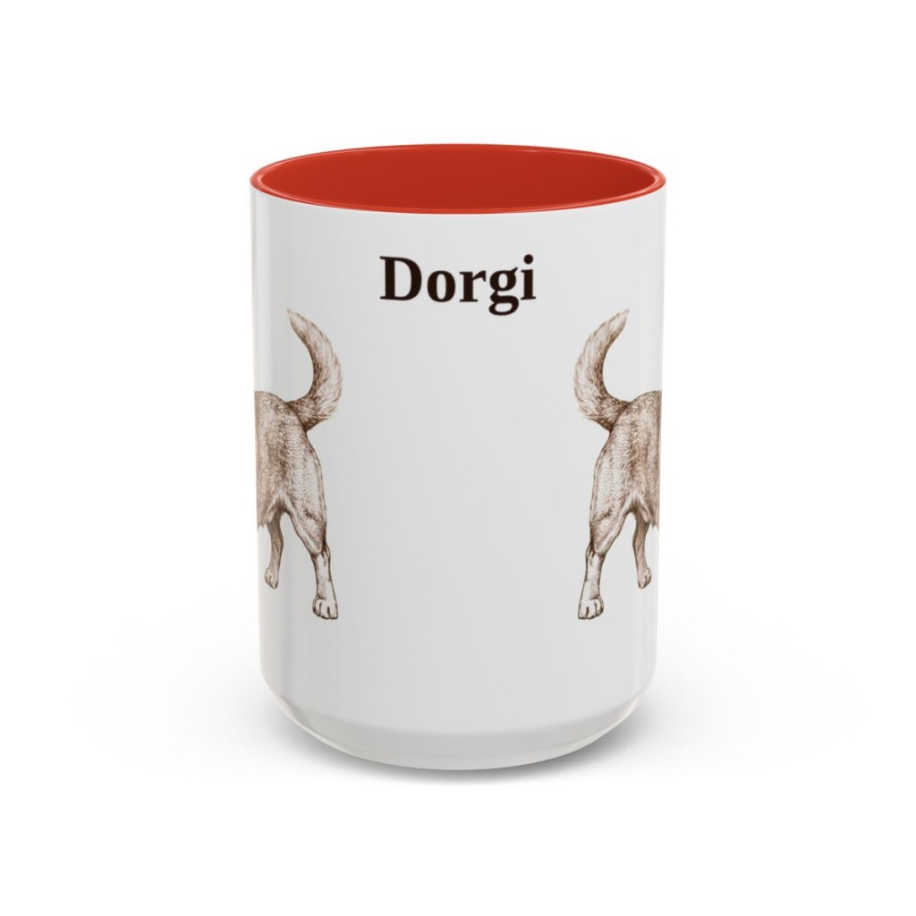 15oz Dorgi Mug, Red, front view