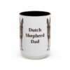 15oz Dutch Shepherd Dog Dad Mug, Black, front view