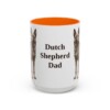 15oz Dutch Shepherd Dog Dad Mug, Orange, front view
