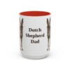 15oz Dutch Shepherd Dog Dad Mug, Red, front view