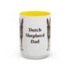 15oz Dutch Shepherd Dog Dad Mug, Yellow, front view