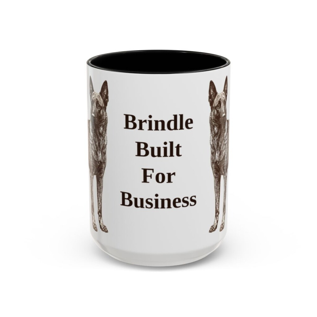 15oz Funny Dutch Shepherd Mug, Black, front view