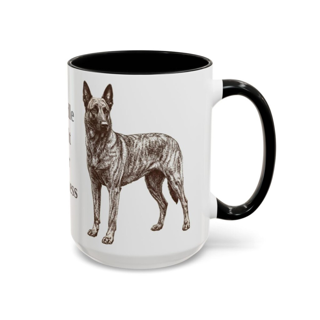 15oz Funny Dutch Shepherd Mug, Black, right side view