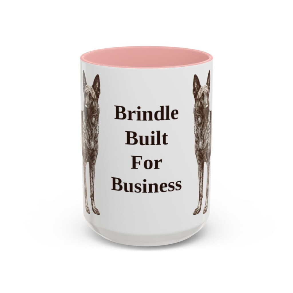 15oz Funny Dutch Shepherd Mug, Pink, front view