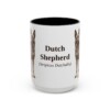 15oz Dutch Shepherd Latin Mug, Black, front view