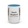 15oz Dutch Shepherd Latin Mug, Light Blue, front view