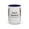 15oz Dutch Shepherd Latin Mug, Navy, front view