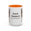 15oz Dutch Shepherd Latin Mug, Orange, front view