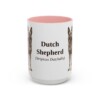15oz Dutch Shepherd Latin Mug, Pink, front view