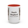 15oz Dutch Shepherd Latin Mug, Red, front view