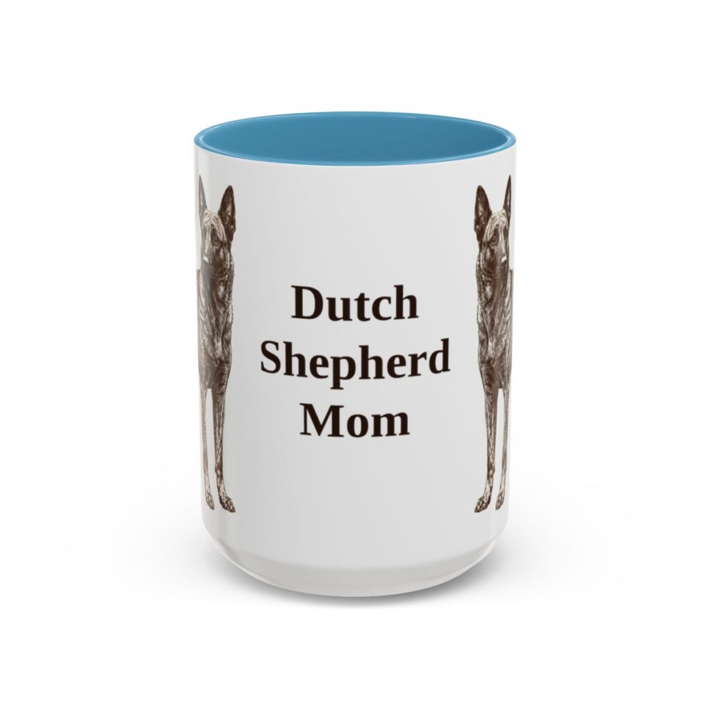 15oz-dutch-shepherd-mug-mom-light-blue 15oz Dutch Shepherd Dog Mom Mug, Light Blue, front view