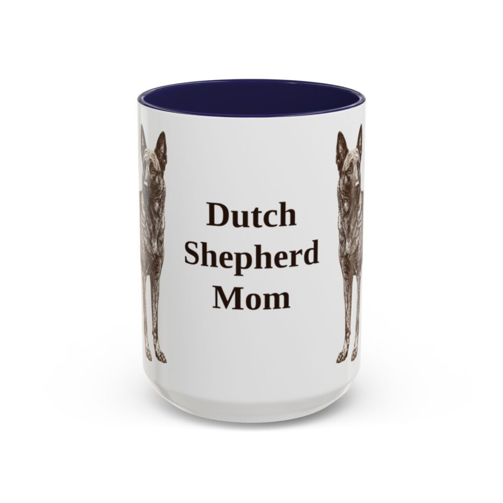 15oz-dutch-shepherd-mug-mom-navy 15oz Dutch Shepherd Dog Mom Mug, Navy, front view