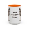 15oz-dutch-shepherd-mug-mom-orange 15oz Dutch Shepherd Dog Mom Mug, Orange, front view