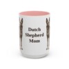 15oz-dutch-shepherd-mug-mom-pink 15oz Dutch Shepherd Dog Mom Mug, Pink, front view