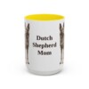 15oz-dutch-shepherd-mug-mom-yellow 15oz Dutch Shepherd Dog Mom Mug, Yellow, front view
