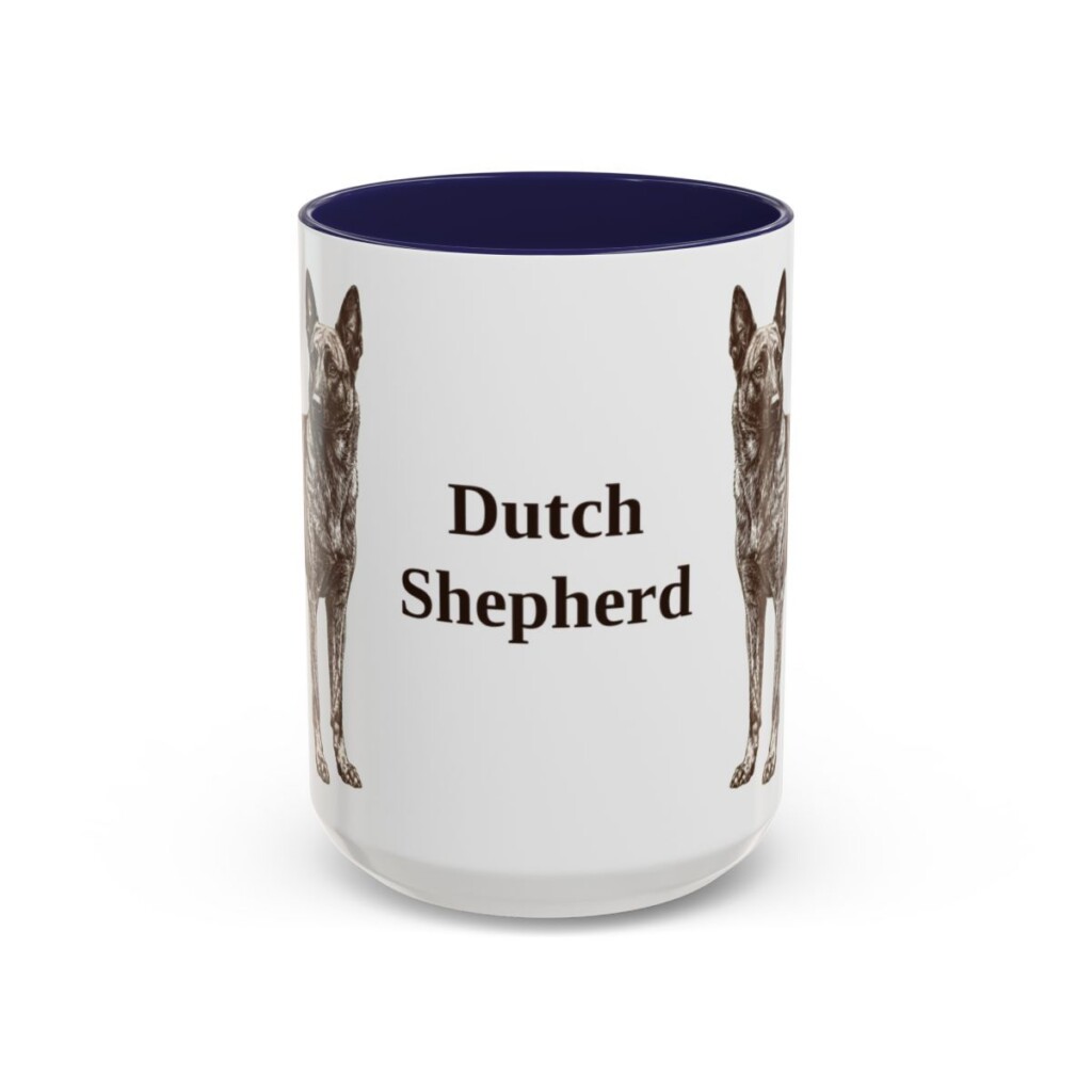 15oz Dutch Shepherd Mug, Navy, front view