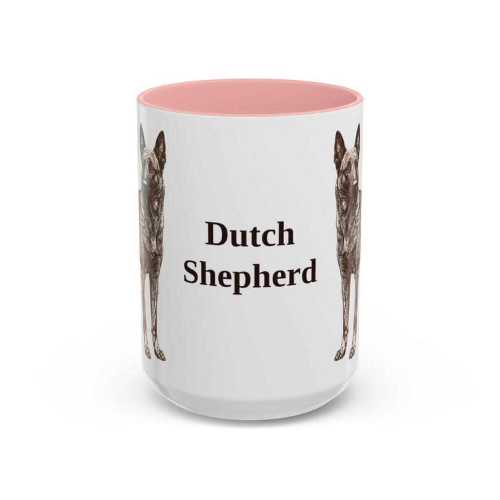 15oz Dutch Shepherd Mug, Pink, front view