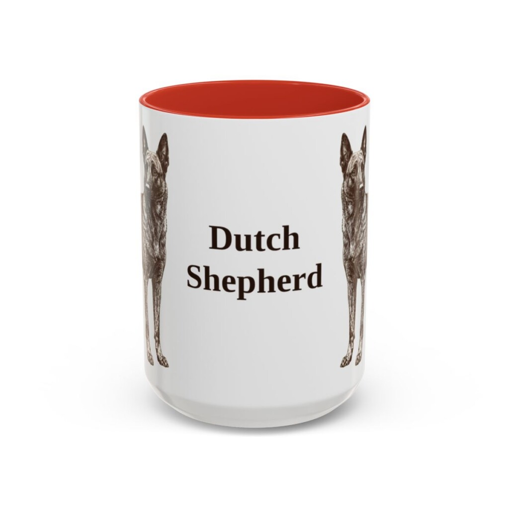 15oz Dutch Shepherd Mug, Red, front view