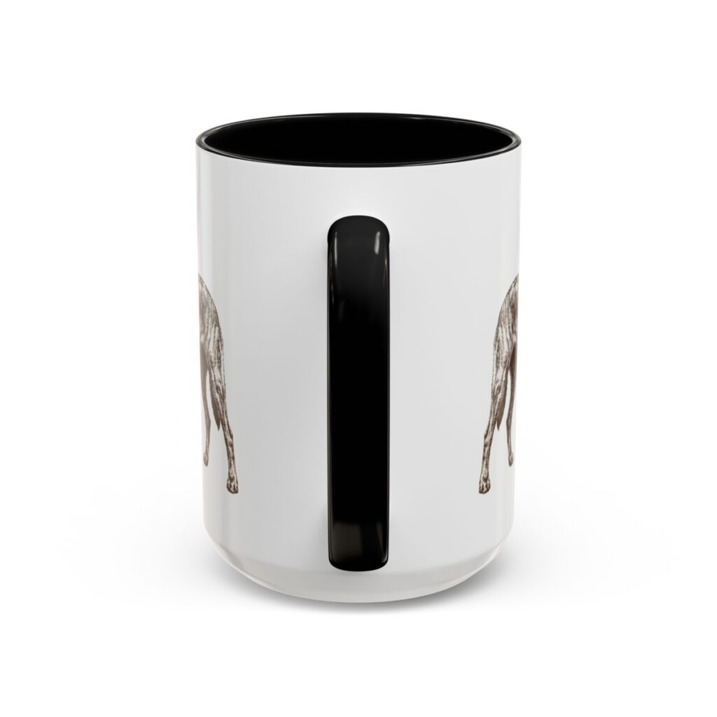 15oz Dutch Shepherd Mug, Black, back view