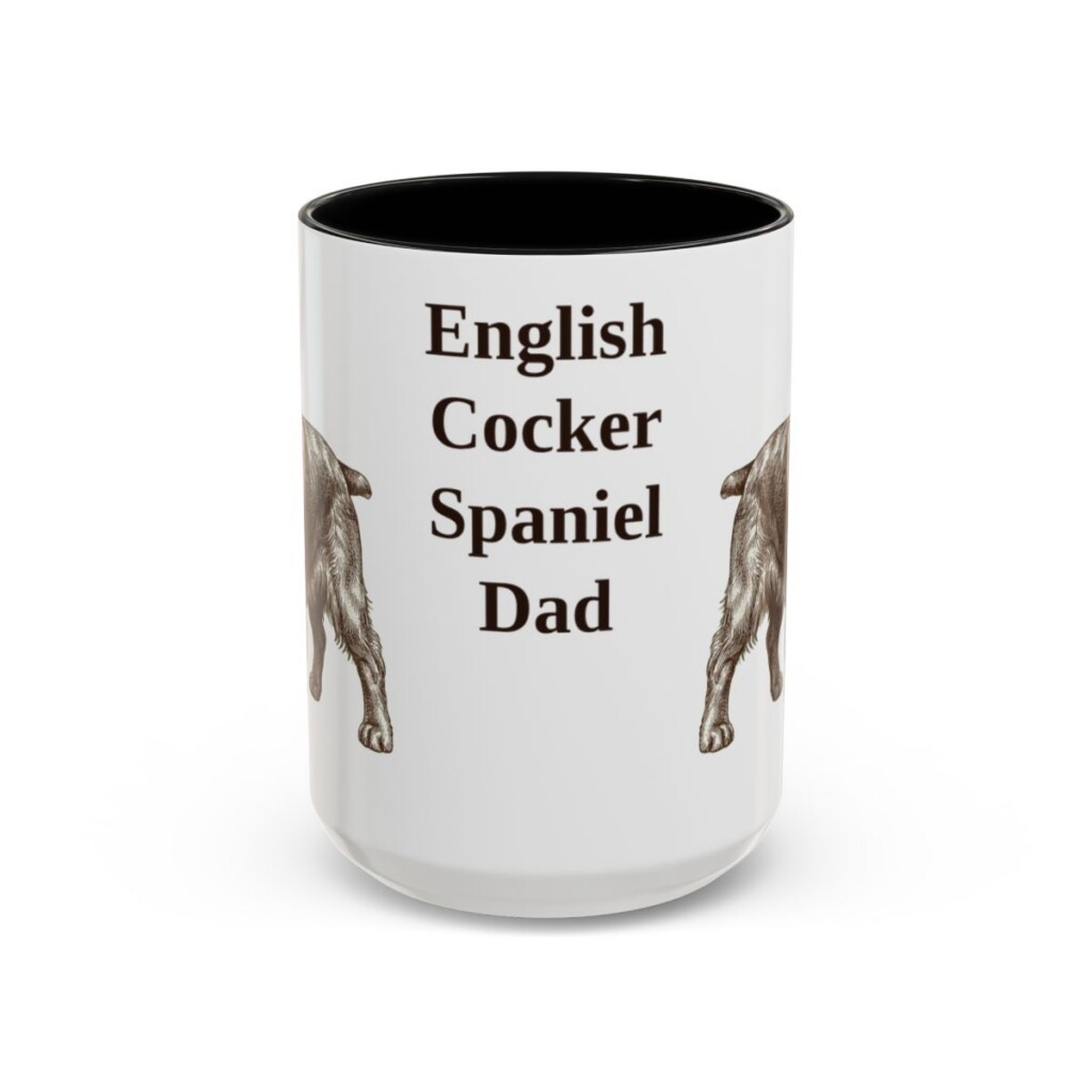 15oz-english-cocker-spaniel-mug-dad-black-front 15oz English Cocker Spaniel Dog Dad Mug, Black, front view