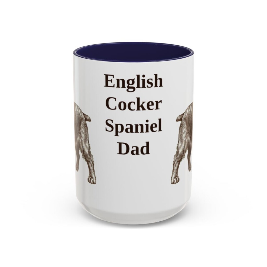 15oz-english-cocker-spaniel-mug-dad-navy 15oz English Cocker Spaniel Dog Dad Mug, Navy, front view