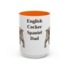 15oz-english-cocker-spaniel-mug-dad-orange 15oz English Cocker Spaniel Dog Dad Mug, Orange, front view