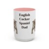 15oz-english-cocker-spaniel-mug-dad-pink 15oz English Cocker Spaniel Dog Dad Mug, Pink, front view