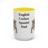 15oz-english-cocker-spaniel-mug-dad-yellow 15oz English Cocker Spaniel Dog Dad Mug, Yellow, front view
