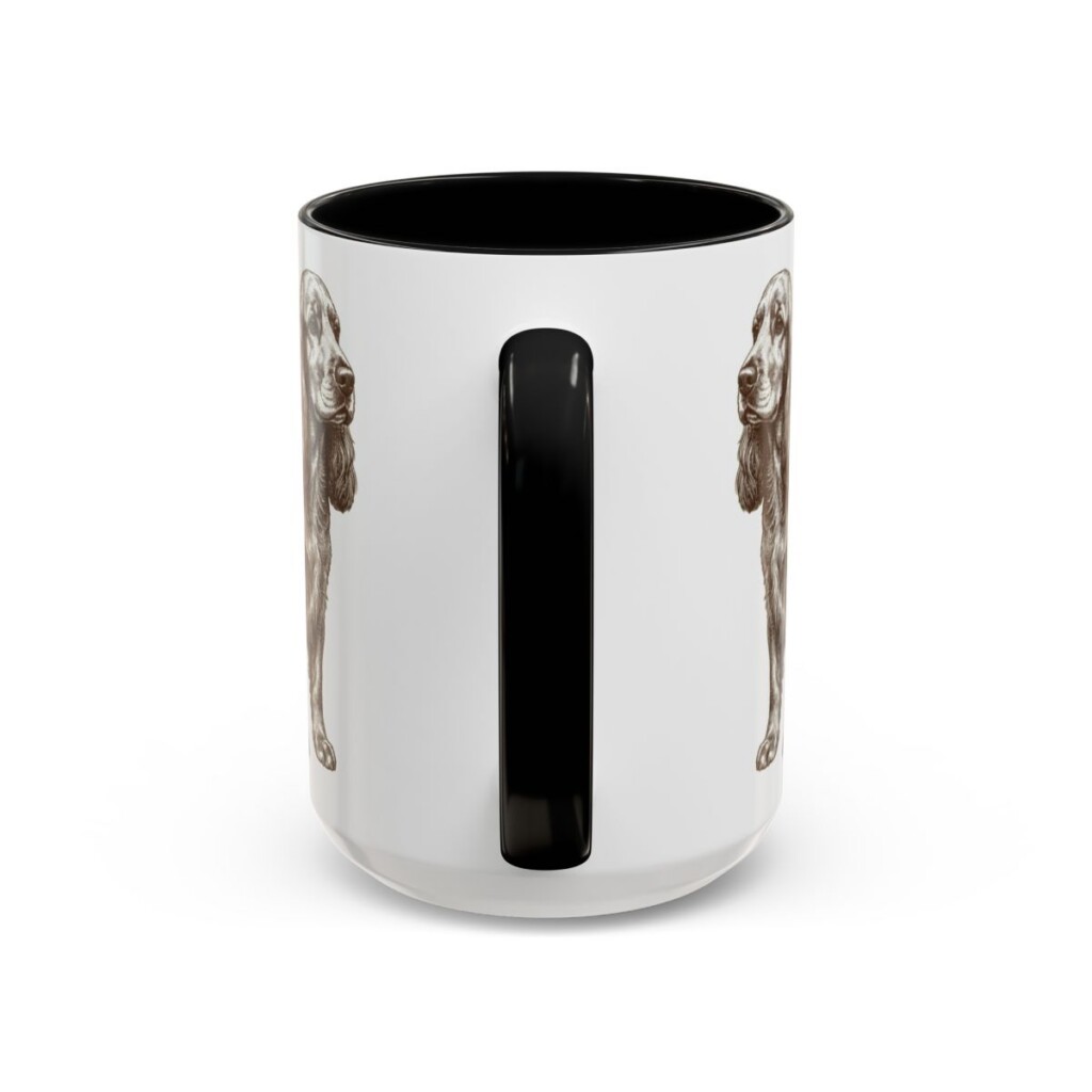 15oz Funny English Cocker Spaniel Mug, Black, back view